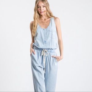 Aaron and Amber denim jumpsuit